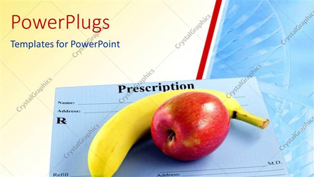  Presentation with prescription - Banana and apple over doctors prescription card