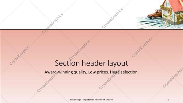 Section Header presentation slide layout