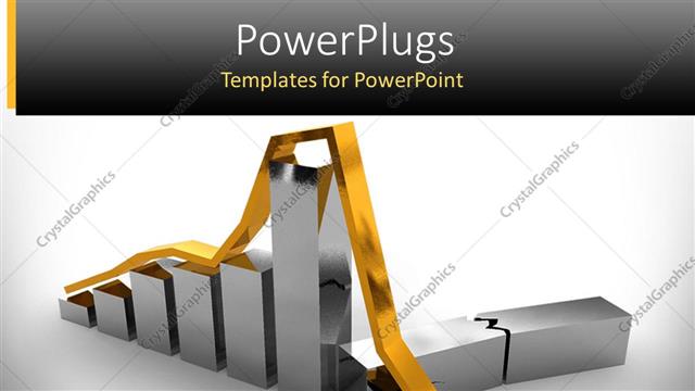  Presentation with financial crisis - Bar chart crashing depicting financial crisis with golden arrow piercing white surface?