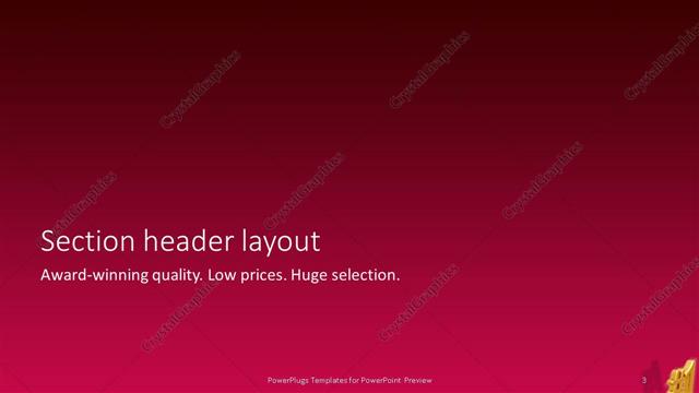 Section Header presentation slide layout