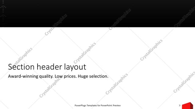 Section Header presentation slide layout