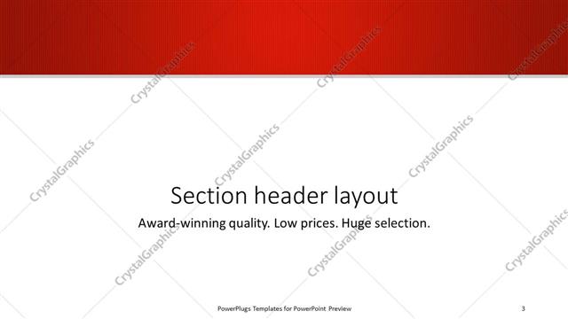 Section Header presentation slide layout