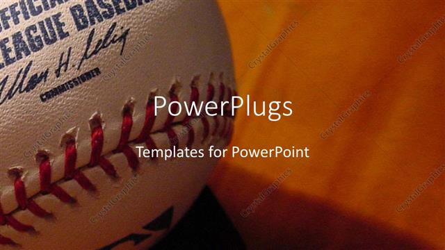  Presentation with sports - A baseball in a closeup with brownish background