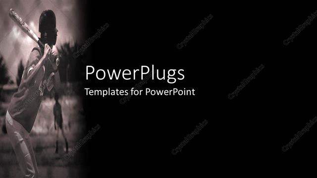  Presentation with baseball player - A baseball player ready to hit the ball