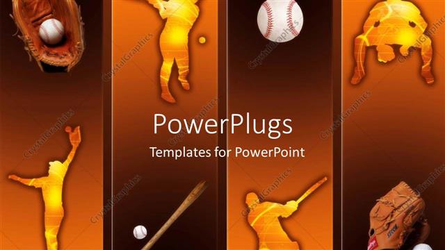  Presentation with baseball - Baseball players action scenes, bat, glove