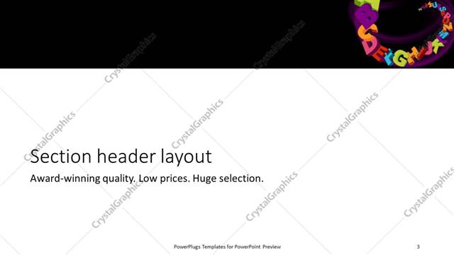 Section Header presentation slide layout