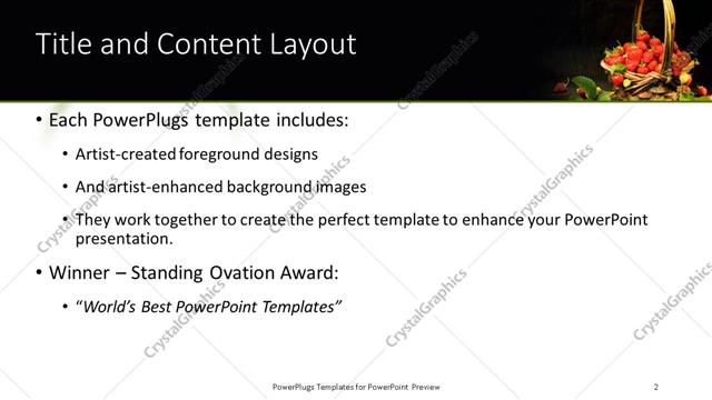Title and Content presentation slide layout