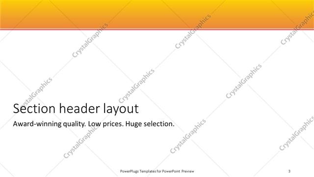 Section Header presentation slide layout