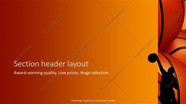 Section Header presentation slide layout