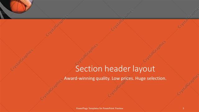 Section Header presentation slide layout