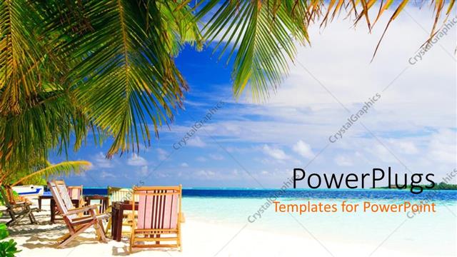  Presentation with paradise - A beach with a lot of chairs