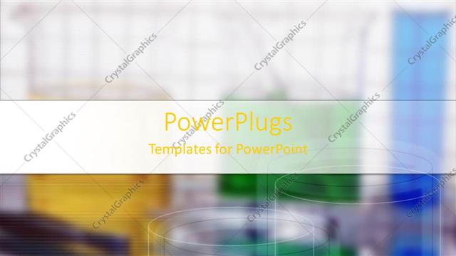  Presentation with beakers - Beakers, flasks and pipettes on a blurry laboratory background