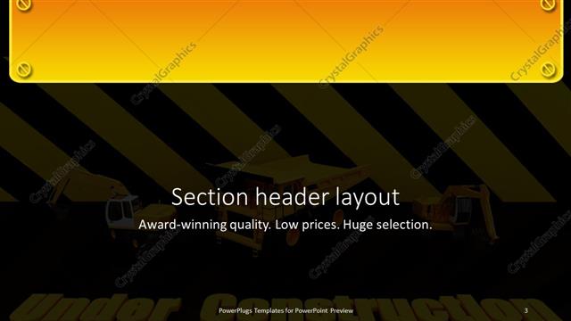 Section Header presentation slide layout