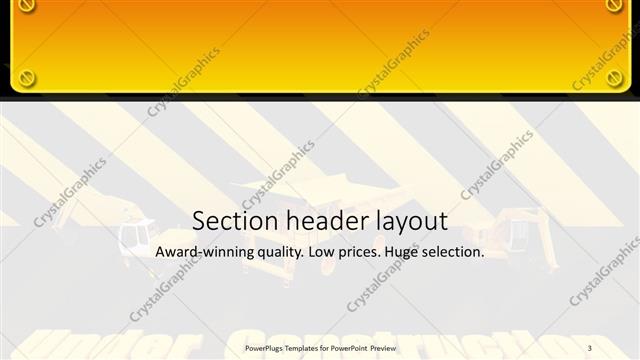 Section Header presentation slide layout
