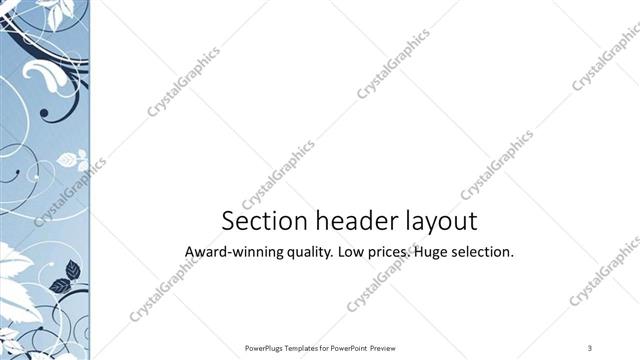 Section Header presentation slide layout