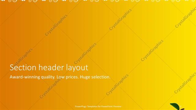 Section Header presentation slide layout
