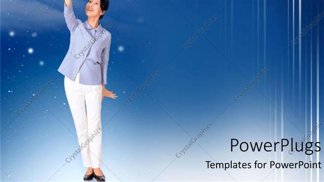  Presentation with web - Beautiful Asian-American woman holding sparkling email symbol