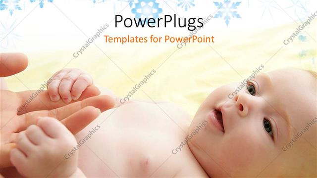  Presentation with baby celebration - A beautiful baby with a celebration in the background