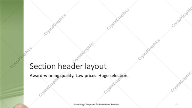 Section Header presentation slide layout