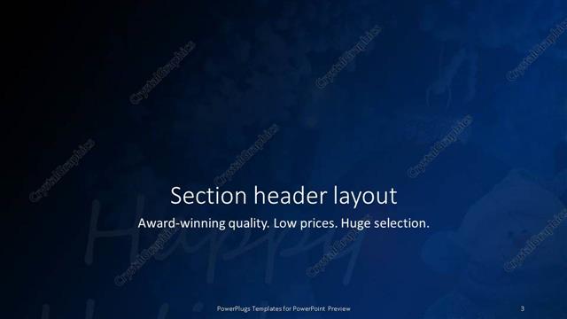 Section Header presentation slide layout