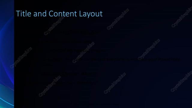 Title and Content presentation slide layout
