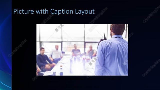 Picture with Caption presentation slide layout