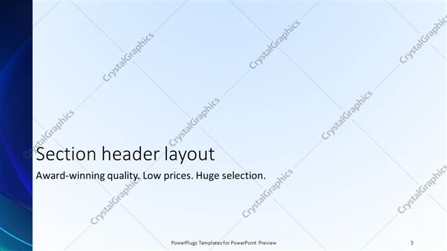 Section Header presentation slide layout