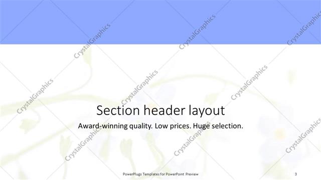 Section Header presentation slide layout