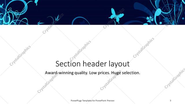 Section Header presentation slide layout