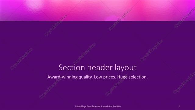 Section Header presentation slide layout