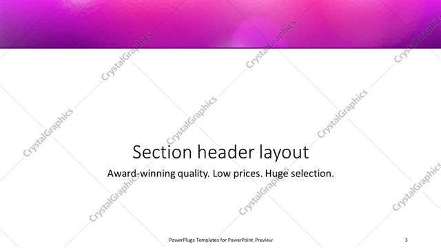 Section Header presentation slide layout