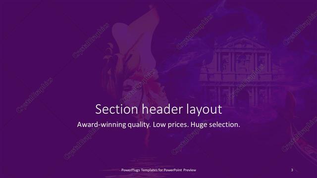 Section Header presentation slide layout