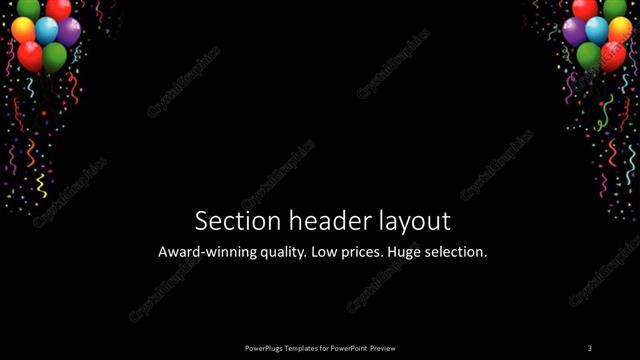 Section Header presentation slide layout