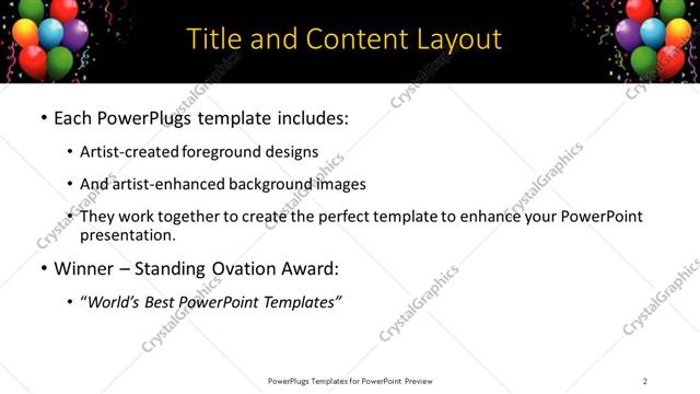 Title and Content presentation slide layout