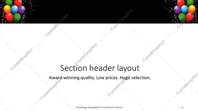 Section Header presentation slide layout