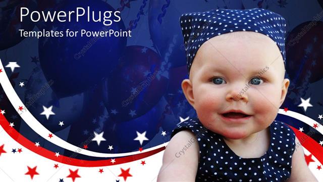  Presentation with patriotic - A beautiful child along with balloons in the background