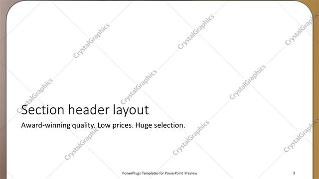 Section Header presentation slide layout