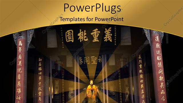  Presentation with king - Beautiful Chinese memorial temple with king sitting on throne