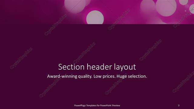 Section Header presentation slide layout