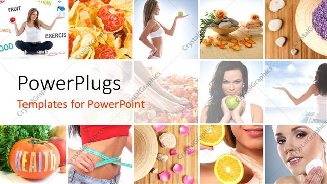  Presentation with health - A number of beautiful girls with white background