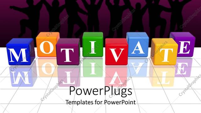  Presentation with boxes - A beautiful collection of boxes creating the word motivation