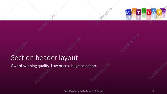 Section Header presentation slide layout
