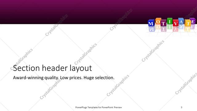 Section Header presentation slide layout
