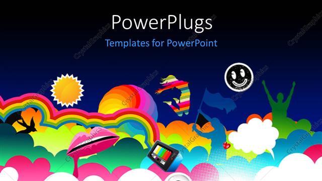  Presentation with speakers - Beautiful color straps with colored heart?shapes and speakers