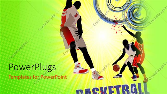 Preview This Beautiful Template for PowerPoint & Google Slides Beautiful colored basketball flyer with player jumping to basket