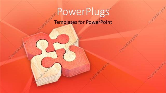  Presentation with puzzle pieces beautiful - Beautiful colored wooden jigsaw puzzle pieces arranged on orange background?