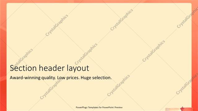 Section Header presentation slide layout