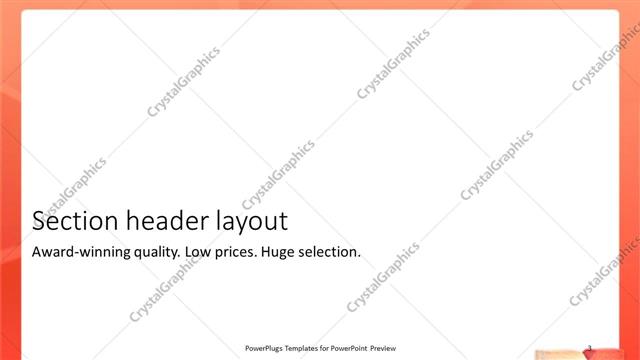 Section Header presentation slide layout