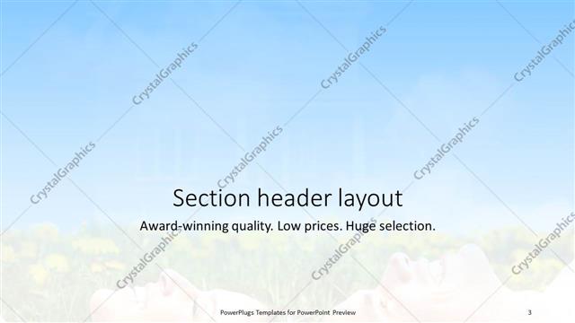 Section Header presentation slide layout