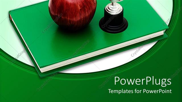  Presentation with apple - A beautiful depiction of an apple and a cup along with a book